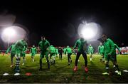 7 March 2020; Shamrock Rovers players warm-up ahead of the SSE Airtricity League Premier Division match between Sligo Rovers and Shamrock Rovers at The Showgrounds in Sligo. Photo by Stephen McCarthy/Sportsfile