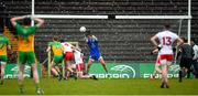 7 March 2020; Lorcan Quinn of Tyrone saves a second half shot on goal from Padraig McGettigan of Donegal, 14, during the EirGrid Ulster GAA Football U20 Championship Final match between Tyrone and Donegal at St Tiernach's Park in Clones, Monaghan. Photo by Oliver McVeigh/Sportsfile