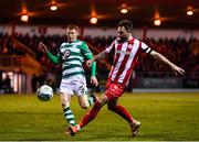 7 March 2020; Kyle Callan-McFadden of Sligo Rovers in action against Rory Gaffney of Shamrock Rovers during the SSE Airtricity League Premier Division match between Sligo Rovers and Shamrock Rovers at The Showgrounds in Sligo. Photo by Stephen McCarthy/Sportsfile