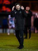 7 March 2020; Shamrock Rovers manager Stephen Bradley celebrates following the SSE Airtricity League Premier Division match between Sligo Rovers and Shamrock Rovers at The Showgrounds in Sligo. Photo by Stephen McCarthy/Sportsfile