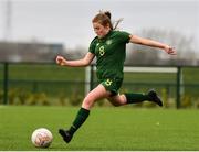 7 March 2020; Orlaith O’Mahony of Republic of Ireland during the Women's Under-15s John Read Trophy match between Republic of Ireland and England at FAI National Training Centre in Dublin. Photo by Sam Barnes/Sportsfile