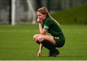 7 March 2020; Jessie Stapleton of Republic of Ireland dejected following the Women's Under-15s John Read Trophy match between Republic of Ireland and England at FAI National Training Centre in Dublin. Photo by Sam Barnes/Sportsfile