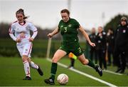 7 March 2020; Liadan Clynch of Republic of Ireland in action against Megan Sofield of England during the Women's Under-15s John Read Trophy match between Republic of Ireland and England at FAI National Training Centre in Dublin. Photo by Sam Barnes/Sportsfile