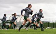 7 March 2020; Republic of Ireland players, including Heidi O’Sullivan warm up ahead of the Women's Under-15s John Read Trophy match between Republic of Ireland and England at FAI National Training Centre in Dublin. Photo by Sam Barnes/Sportsfile
