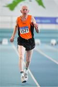 8 March 2020; Patrick Naughton of Nenagh Olympic AC, Tipperary, competing in the M85 60m event during the Irish Life Health National Masters Indoors Athletics Championships at Athlone IT in Athlone, Westmeath. Photo by Piaras Ó Mídheach/Sportsfile