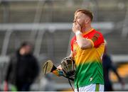 8 March 2020; Richard Coady of Carlow following his side's defeat during the Allianz Hurling League Division 1 Relegation Play-Off match between Westmeath and Carlow at TEG Cusack Park in Mullingar, Westmeath. Photo by Seb Daly/Sportsfile