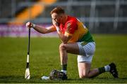 8 March 2020; Richard Coady of Carlow following his side's defeat during the Allianz Hurling League Division 1 Relegation Play-Off match between Westmeath and Carlow at TEG Cusack Park in Mullingar, Westmeath. Photo by Seb Daly/Sportsfile