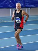 8 March 2020; Martin Kelly of Menapians AC, Wexford, competing in the M65 1500m event during the Irish Life Health National Masters Indoors Athletics Championships at Athlone IT in Athlone, Westmeath. Photo by Piaras Ó Mídheach/Sportsfile