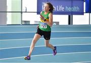 8 March 2020; Sinéad Tynan of Moyne AC, Tipperary, competing in the M50 200m event during the Irish Life Health National Masters Indoors Athletics Championships at Athlone IT in Athlone, Westmeath. Photo by Piaras Ó Mídheach/Sportsfile