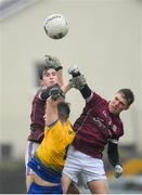 7 March 2020; Cathal Sweeney, left, and Jack Glynn of Galway in action against Darragh Walsh of Roscommon during the EirGrid Connacht GAA Football U20 Championship Final match between Galway and Roscommon at Tuam Stadium in Tuam, Galway. Photo by Seb Daly/Sportsfile