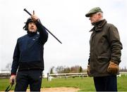 9 March 2020; Trainer Willie Mullins speaks with Ruby Walsh on the gallops ahead of the Cheltenham Racing Festival at Prestbury Park in Cheltenham, England. Photo by Harry Murphy/Sportsfile