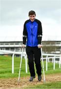 9 March 2020; Injured jockey Jack Kennedy on the gallops ahead of the Cheltenham Racing Festival at Prestbury Park in Cheltenham, England. Photo by David Fitzgerald/Sportsfile