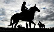 9 March 2020; Trainer Henry de Bromhead, centre, watches his string of horses on the gallops ahead of the Cheltenham Racing Festival at Prestbury Park in Cheltenham, England. Photo by David Fitzgerald/Sportsfile