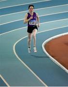 8 March 2020; Anne Gilshinan of Slaney Olympic AC, Antrim, competing in the M55 800m event during the Irish Life Health National Masters Indoors Athletics Championships at Athlone IT in Athlone, Westmeath. Photo by Piaras Ó Mídheach/Sportsfile