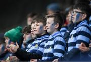 9 March 2020; St Vincent’s, Castleknock College, supporters during the Bank of Ireland Leinster Schools Junior Cup Semi-Final match between Blackrock College and St Vincent’s, Castleknock College at Energia Park in Donnybrook, Dublin. Photo by Ramsey Cardy/Sportsfile