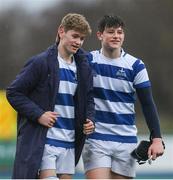 9 March 2020; Michael Colreavy, left, and Alex Mullan of Blackrock College following the Bank of Ireland Leinster Schools Junior Cup Semi-Final match between Blackrock College and St Vincent’s, Castleknock College at Energia Park in Donnybrook, Dublin. Photo by Ramsey Cardy/Sportsfile