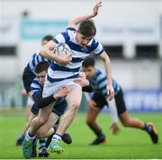 9 March 2020; James O'Sullivan of Blackrock College is tackled by Luke Donohue of St Vincent’s, Castleknock College, during the Bank of Ireland Leinster Schools Junior Cup Semi-Final match between Blackrock College and St Vincent’s, Castleknock College at Energia Park in Donnybrook, Dublin. Photo by Ramsey Cardy/Sportsfile