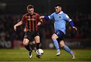 6 March 2020; Conor Levingston of Bohemians and Ryan Brennan of Shelbourne during the SSE Airtricity League Premier Division match between Bohemians and Shelbourne at Dalymount Park in Dublin. Photo by Stephen McCarthy/Sportsfile