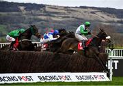 10 March 2020; Vinndication, with David Bass up, right, who came fourth, jumps the last during the Ultima Handicap Chase on Day One of the Cheltenham Racing Festival at Prestbury Park in Cheltenham, England. Photo by David Fitzgerald/Sportsfile
