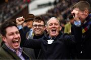 10 March 2020; Racegoers celebrate after Honeysuckle won the Close Brothers Mares´ Hurdle on Day One of the Cheltenham Racing Festival at Prestbury Park in Cheltenham, England. Photo by David Fitzgerald/Sportsfile