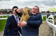10 March 2020; Stable Hand of Honeysuckle Stephen Dunphy celebrates after the Close Brothers Mares´ Hurdle on Day One of the Cheltenham Racing Festival at Prestbury Park in Cheltenham, England. Photo by David Fitzgerald/Sportsfile