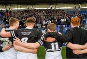 10 March 2020; Newbridge College supporters celebrate with the Newbridge College squad following the Bank of Ireland Leinster Schools Junior Cup Semi-Final match between Terenure College and Newbridge College at Energia Park in Donnybrook, Dublin. Photo by Ramsey Cardy/Sportsfile