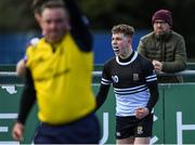 10 March 2020; Paddy Taylor of Newbridge College celebrates following the Bank of Ireland Leinster Schools Junior Cup Semi-Final match between Terenure College and Newbridge College at Energia Park in Donnybrook, Dublin. Photo by Ramsey Cardy/Sportsfile