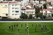 10 March 2020; Republic of Ireland players warm up during a training session at Pod Malim Brdom in Petrovac, Montenegro. Photo by Stephen McCarthy/Sportsfile