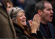 10 March 2020; A racegoer reacts on Day One of the Cheltenham Racing Festival at Prestbury Park in Cheltenham, England. Photo by Harry Murphy/Sportsfile
