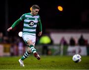7 March 2020; Dylan Watts of Shamrock Rovers during the SSE Airtricity League Premier Division match between Sligo Rovers and Shamrock Rovers at The Showgrounds in Sligo. Photo by Stephen McCarthy/Sportsfile