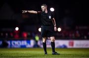 7 March 2020; Referee Paul McLaughlin during the SSE Airtricity League Premier Division match between Sligo Rovers and Shamrock Rovers at The Showgrounds in Sligo. Photo by Stephen McCarthy/Sportsfile