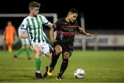 10 March 2020; Kaleem Simon of Wexford FC in action against Brandon McCann of Bray Wanderers during the EA Sports Cup First Round match between Wexford FC and Bray Wanderers at Ferrycarrig Park in Wexford. Photo by Matt Browne/Sportsfile