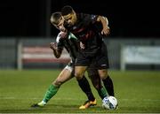 10 March 2020; Kaleem Simon of Wexford FC in action against Dean O'Shea of Bray Wanderers during the EA Sports Cup First Round match between Wexford FC and Bray Wanderers at Ferrycarrig Park in Wexford. Photo by Matt Browne/Sportsfile