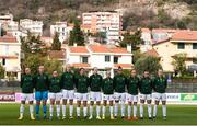 11 March 2020; Republic of Ireland players ahead of the UEFA Women's 2021 European Championships Qualifier match between Montenegro and Republic of Ireland at Pod Malim Brdom in Petrovac, Montenegro. Photo by Stephen McCarthy/Sportsfile