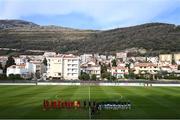 11 March 2020; Players of both side's ahead of the UEFA Women's 2021 European Championships Qualifier match between Montenegro and Republic of Ireland at Pod Malim Brdom in Petrovac, Montenegro. Photo by Stephen McCarthy/Sportsfile