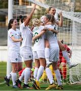 11 March 2020; Republic of Ireland players celebrate after their side's first goal, scored by Diane Caldwell, during the UEFA Women's 2021 European Championships Qualifier match between Montenegro and Republic of Ireland at Pod Malim Brdom in Petrovac, Montenegro. Photo by Stephen McCarthy/Sportsfile