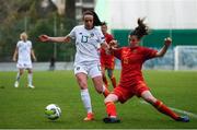 11 March 2020; Áine O'Gorman of Republic of Ireland in action against Helena Bozic of Montenegro during the UEFA Women's 2021 European Championships Qualifier match between Montenegro and Republic of Ireland at Pod Malim Brdom in Petrovac, Montenegro. Photo by Stephen McCarthy/Sportsfile