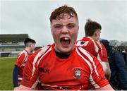 11 March 2020; Aindriu Oates of CBS Roscommon celebrates after the Top Oil Connacht Schools Senior A Cup Final match between CBS Roscommon and St Muredach's College at The Sportsground in Galway. Photo by Matt Browne/Sportsfile