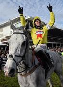 11 March 2020; Jockey Harry Skelton on Politologue celebrates after winning the Betway Queen Mother Champion Chase on Day Two of the Cheltenham Racing Festival at Prestbury Park in Cheltenham, England. Photo by David Fitzgerald/Sportsfile