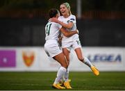 11 March 2020; Denise O'Sullivan of Republic of Ireland celebrates after scoring her side's third goal with team-mate Katie McCabe during the UEFA Women's 2021 European Championships Qualifier match between Montenegro and Republic of Ireland at Pod Malim Brdom in Petrovac, Montenegro. Photo by Stephen McCarthy/Sportsfile