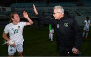 11 March 2020; FAI High Performance Director Ruud Doktor congratulates Kyra Carusa of Republic of Ireland following the UEFA Women's 2021 European Championships Qualifier match between Montenegro and Republic of Ireland at Pod Malim Brdom in Petrovac, Montenegro. Photo by Stephen McCarthy/Sportsfile