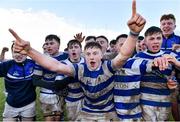 11 March 2020; Seamus Egan of Garbally College celebrates with his team-mates after the final whistle at the Top Oil Connacht Schools Senior A Cup Final match between Garbally College and Sligo Grammar at The Sportsground in Galway. Photo by Matt Browne/Sportsfile