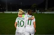 11 March 2020; Denise O'Sullivan and Katie McCabe of Republic of Ireland following the UEFA Women's 2021 European Championships Qualifier match between Montenegro and Republic of Ireland at Pod Malim Brdom in Petrovac, Montenegro. Photo by Stephen McCarthy/Sportsfile
