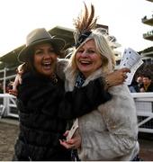 11 March 2020; Kate Brandrick, left, with Linda Conkey celebrate after Easyland won the Glenfarclas Chase during Day Two of the Cheltenham Racing Festival at Prestbury Park in Cheltenham, England. Photo by Harry Murphy/Sportsfile