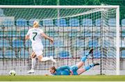 11 March 2020; Courtney Brosnan of Republic of Ireland makes a save during the UEFA Women's 2021 European Championships Qualifier match between Montenegro and Republic of Ireland at Pod Malim Brdom in Petrovac, Montenegro. Photo by Stephen McCarthy/Sportsfile
