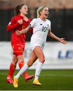 11 March 2020; Denise O'Sullivan of Republic of Ireland celebrates after scoring her side's third goal during the UEFA Women's 2021 European Championships Qualifier match between Montenegro and Republic of Ireland at Pod Malim Brdom in Petrovac, Montenegro. Photo by Stephen McCarthy/Sportsfile