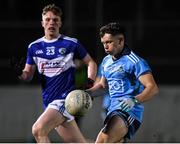 6 March 2020; Padraig Purcell of Dublin in action against Sean O'Neill of Laois during the EirGrid Leinster GAA Football U20 Championship Final match between Laois and Dublin at Netwatch Cullen Park in Carlow. Photo by Matt Browne/Sportsfile