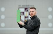 12 March 2020; Jack Byrne of Shamrock Rovers with his SSE Airtricity/SWAI Player of the Month Award for February 2020 at St. Aidan's Senior National School, Brookfield, Dublin. Photo by Seb Daly/Sportsfile