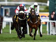12 March 2020; Min, with Paul Townend up, right, leads runner-up, Saint Calvados, with Gavin Sheehan up, during the Ryanair Chase on Day Three of the Cheltenham Racing Festival at Prestbury Park in Cheltenham, England. Photo by Harry Murphy/Sportsfile