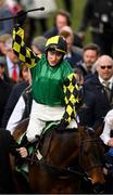 12 March 2020; Adam Wedge on Lisnagar Oscar, celebrate after winning the Paddy Power Stayers' Hurdle on Day Three of the Cheltenham Racing Festival at Prestbury Park in Cheltenham, England. Photo by Harry Murphy/Sportsfile